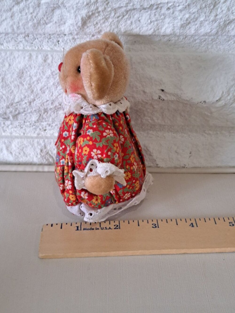 Vintage 80's Miss Molly Mouse Pomander Floral Dress Christmas Decor 1980s Avon - Picture 11 of 11